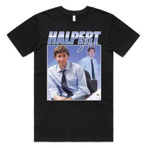 Jim Halpert Homage T-shirt Tee Top US Office TV Show Retro 90's Vintage Funny